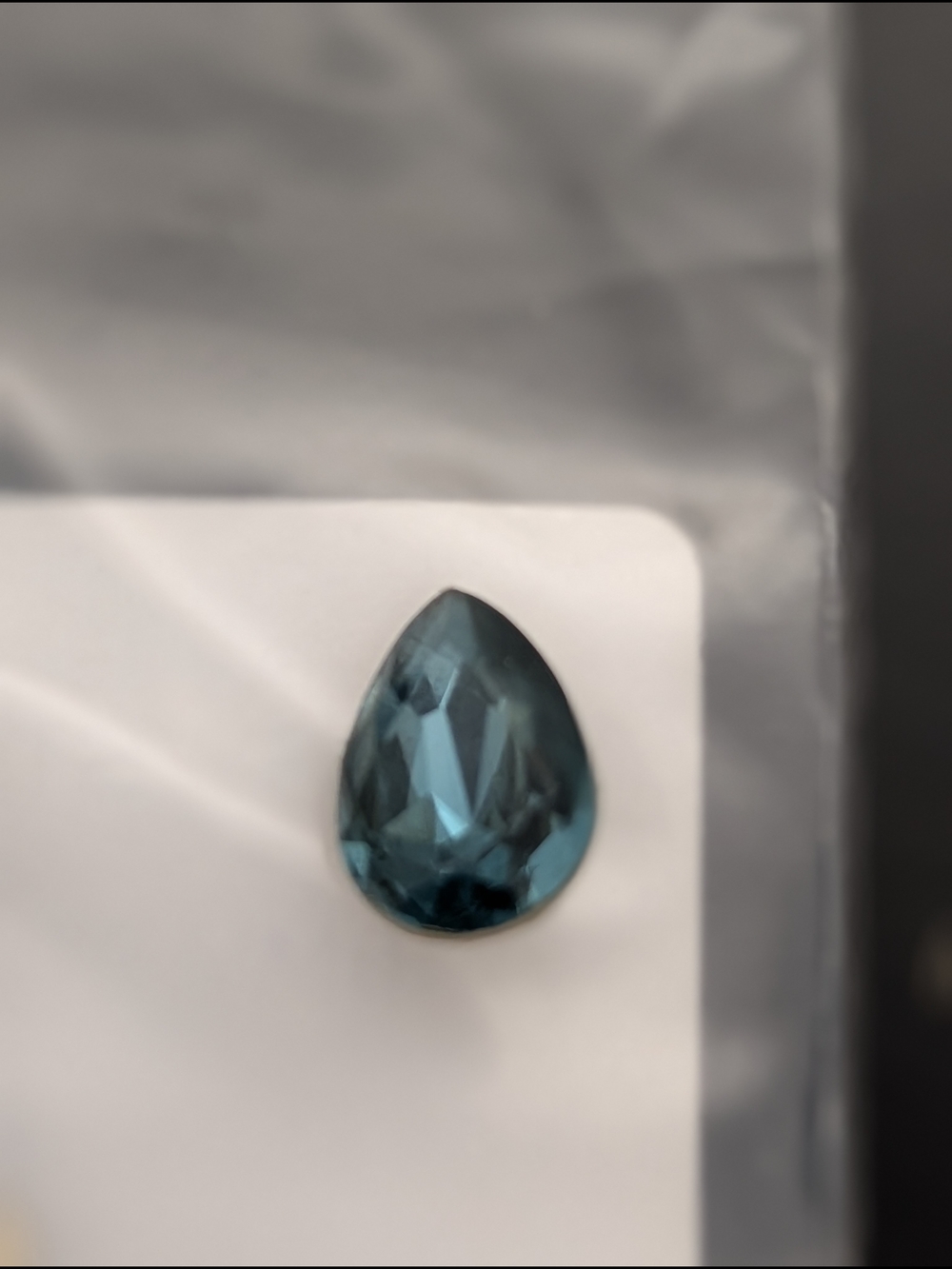5 Teardrop Faceted Blue Gemstones, 7x10mm